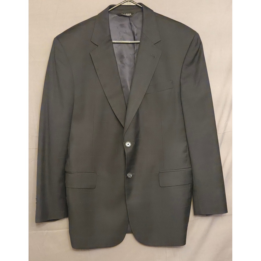 Jos A Bank Signature Collection Gordon Suit Men 41R Pants 35 Black Wool 2 Button